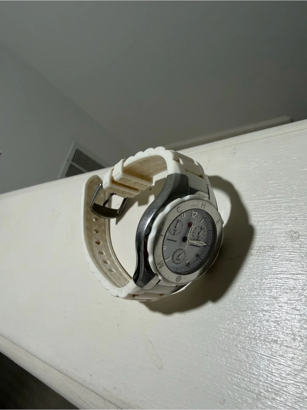 Michele Stainless Steel White Watch
